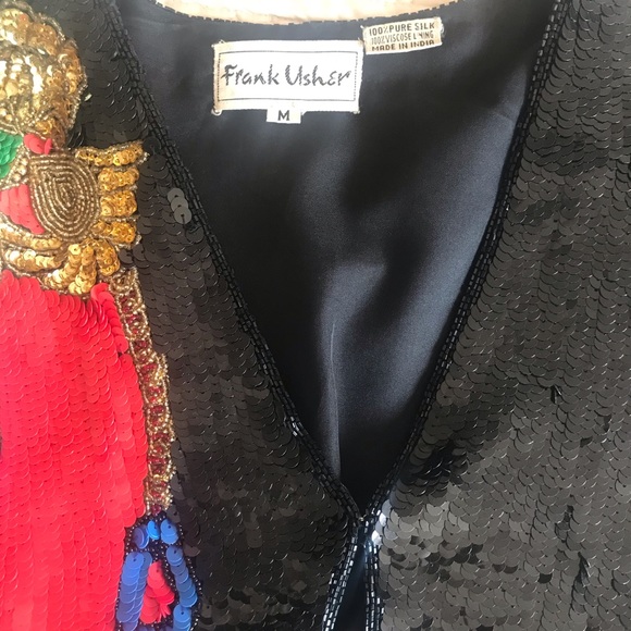 Vintage Frank Usher sequin/beaded bolero jacket - Picture 4 of 5